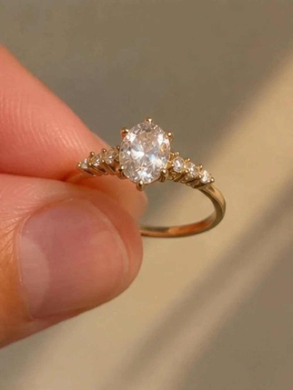 925 Sterling Silver & Gold Plated Solitaire Halo Accent Ring